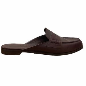 Jenni Kayne Brown Leather Penny Loafer Mules 38/8